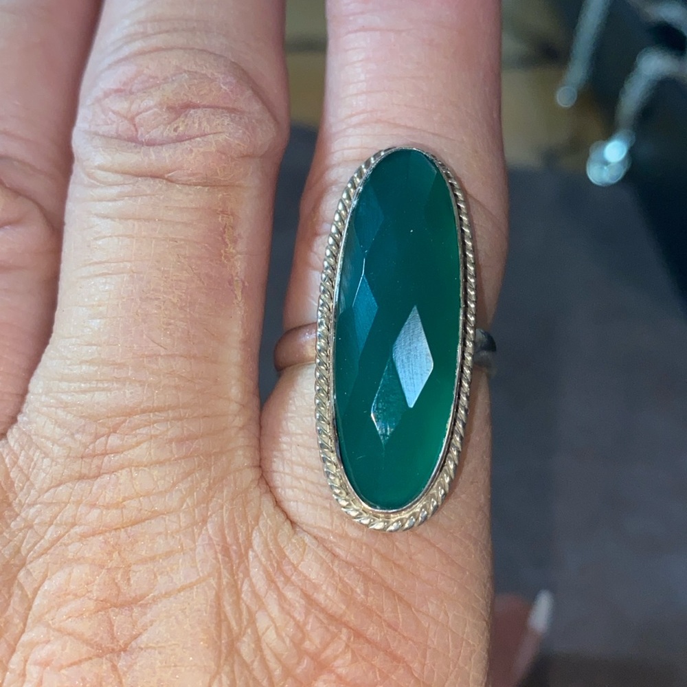 Green Onyx 925 Silver Ring